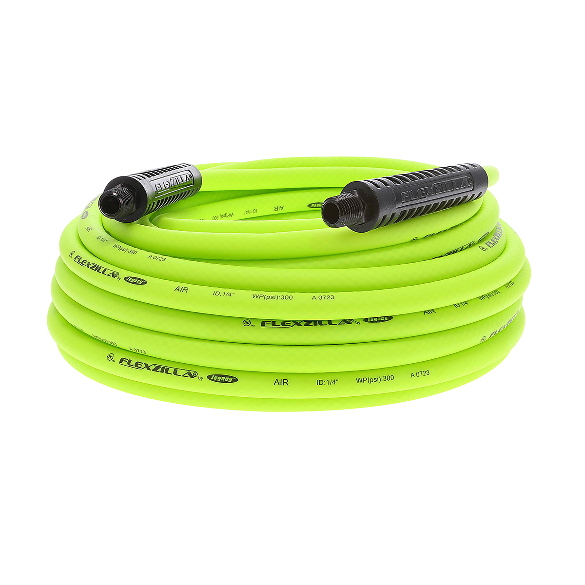 Legacy Flexzilla®, Air Hose, 1/4in. x 50ft., 1/4in. MNPT Fittings, Hose Diameter 1/4 in, Hose Length 50 ft, Model# HFZ1450YW2-E